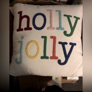 H for Happy - Holly Jolly Throw Pillow 18x18